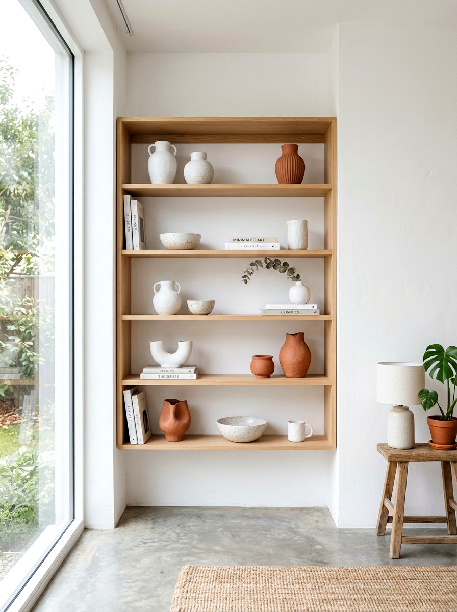 Ceramic Art Bookshelf - 30 real bookshelf decor ideas