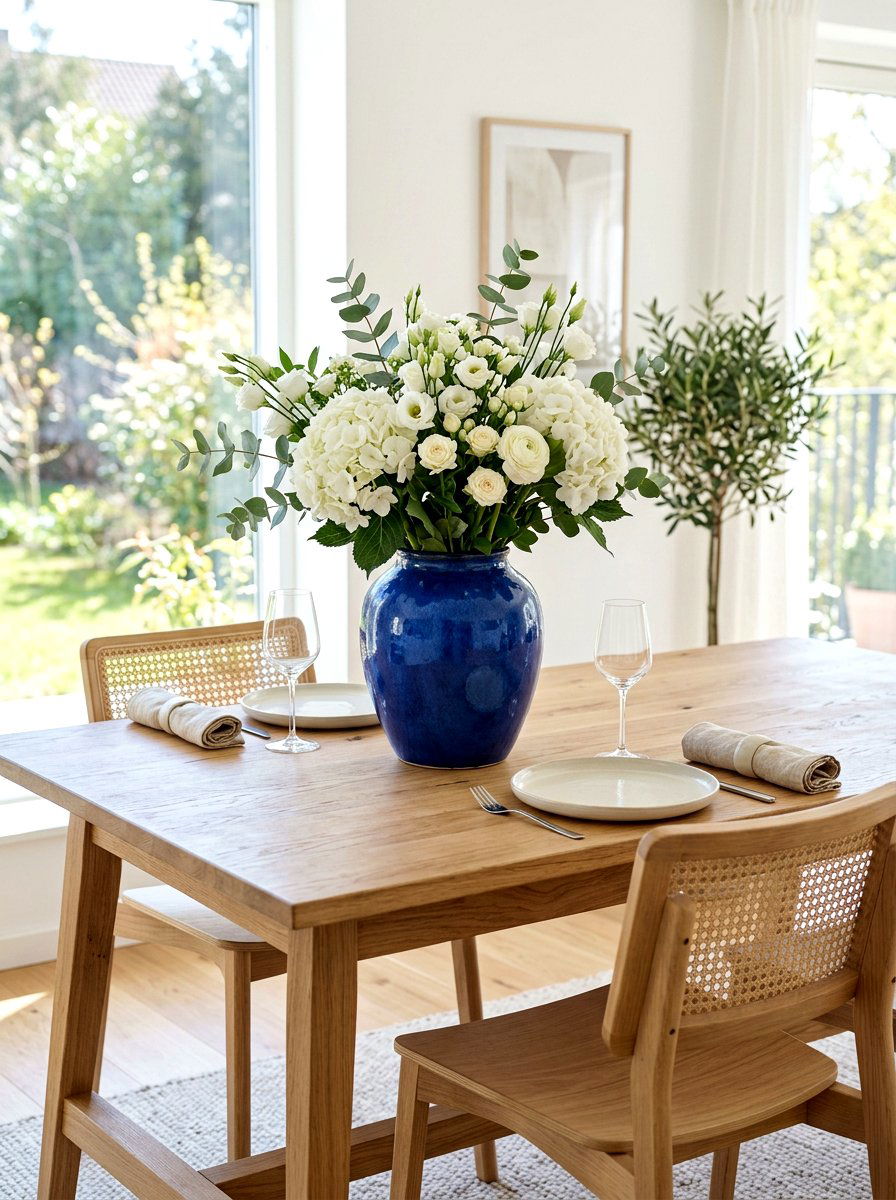 Ceramic Blue Vase - 30 summer house decor ideas viral