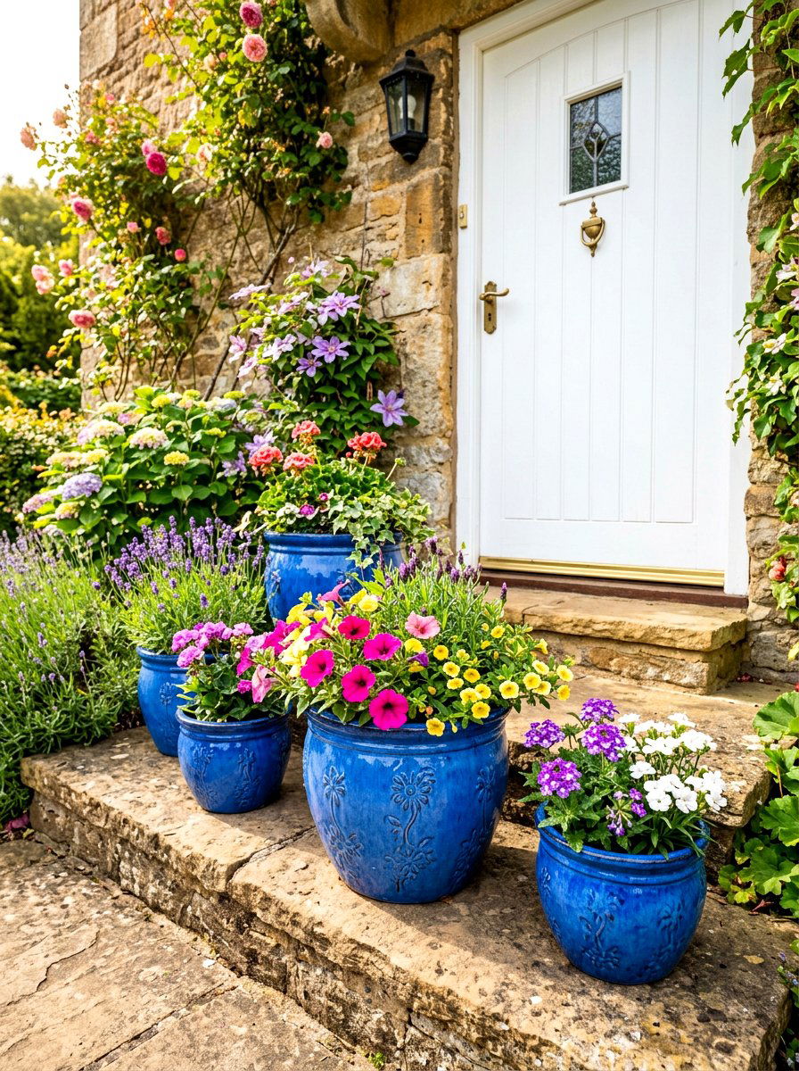 Ceramic Flower Pot - 30 front stoop styling ideas