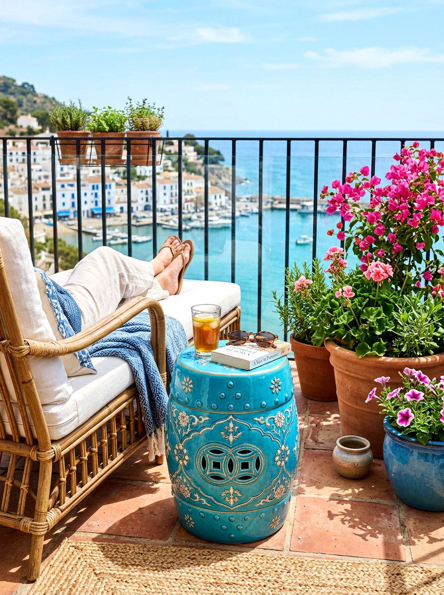 Ceramic Garden Stool - 30 balcony furniture ideas