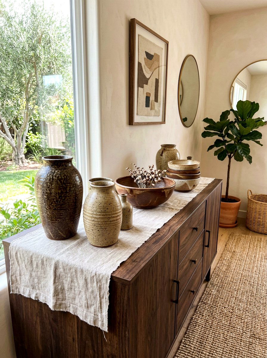 Ceramic Pottery Grouping - 30 buffet table styling ideas