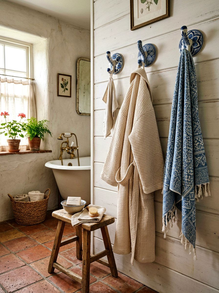 Ceramic Robe Hook - 30 robe hook bathroom ideas
