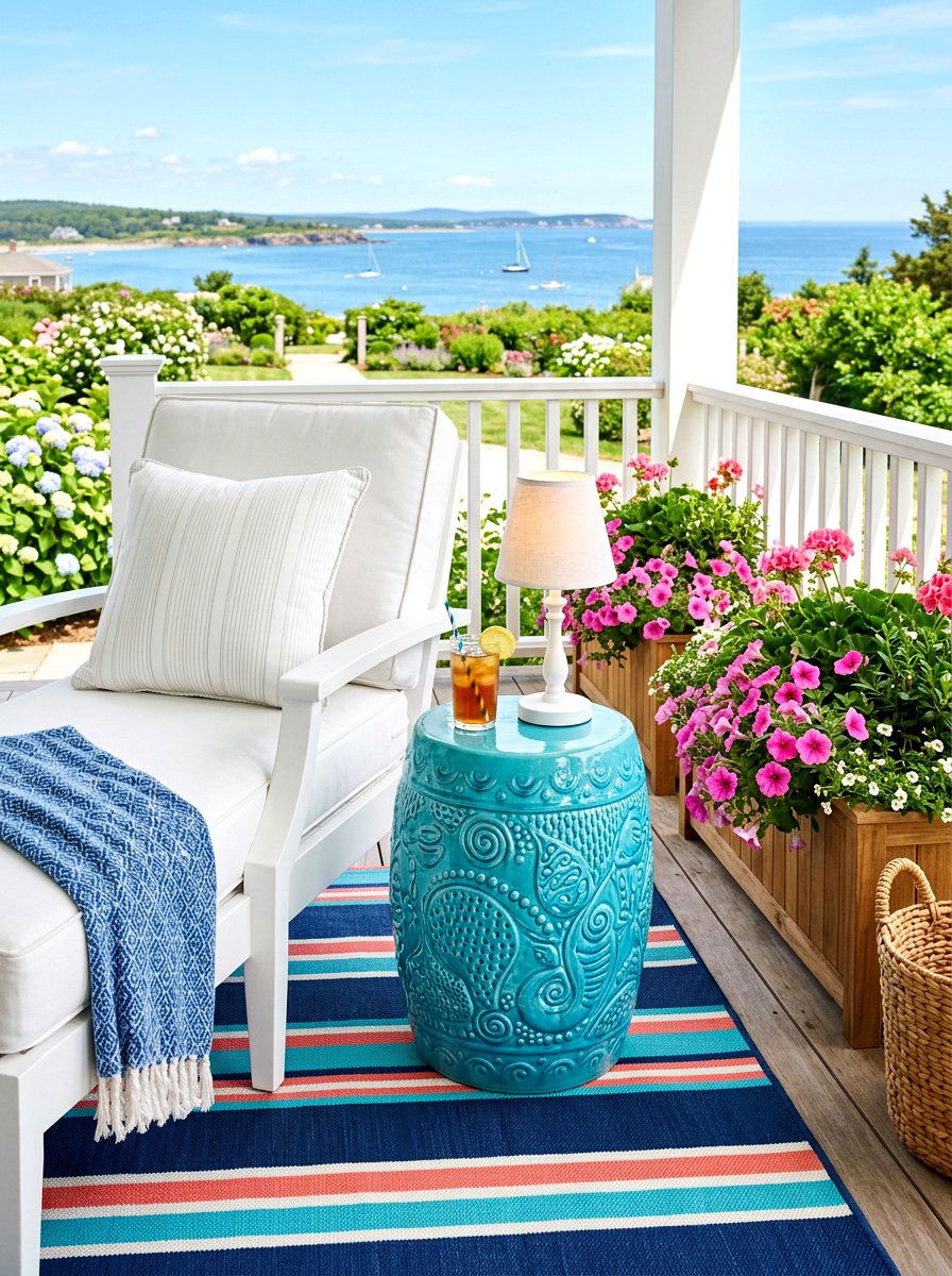 Ceramic Side Table - 30 porch furniture ideas