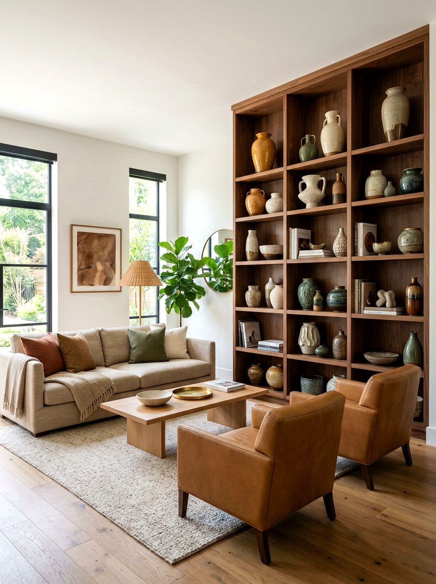 Ceramic Vase Collection - 30 bookcase decor ideas