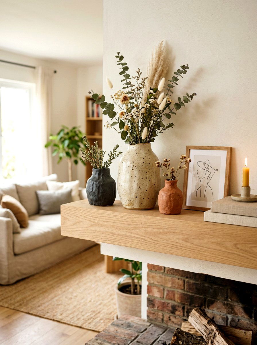 Ceramic Vase Decor - 30 Japandi living room ideas