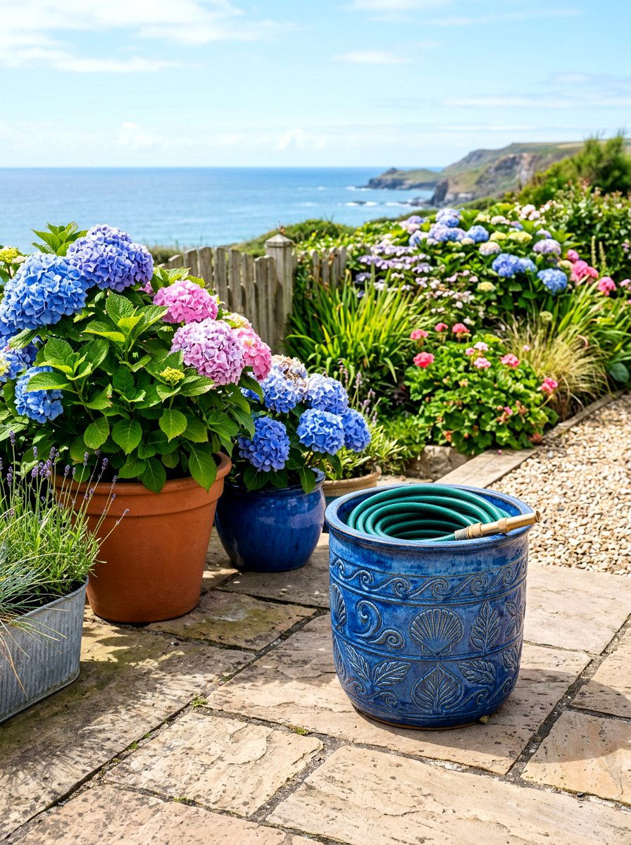 Ceramic garden hose pot - 30 hose reel hideaway ideas