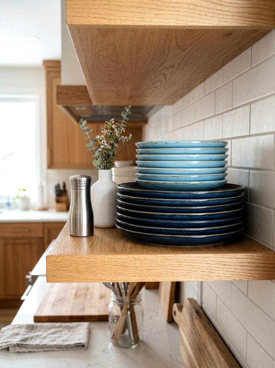 Ceramic plate stack - 30 open cabinet styling ideas