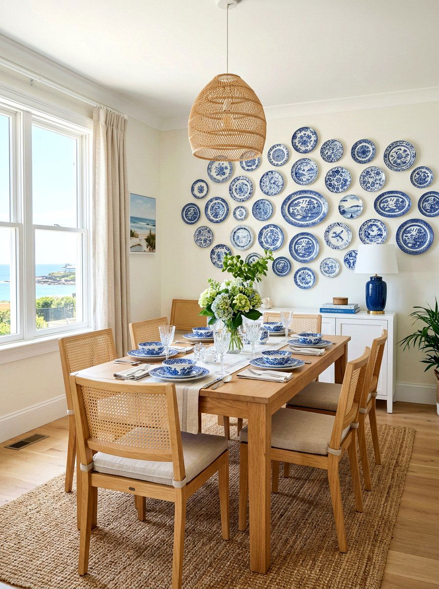 Ceramic wall plate - 30 long wall decor ideas