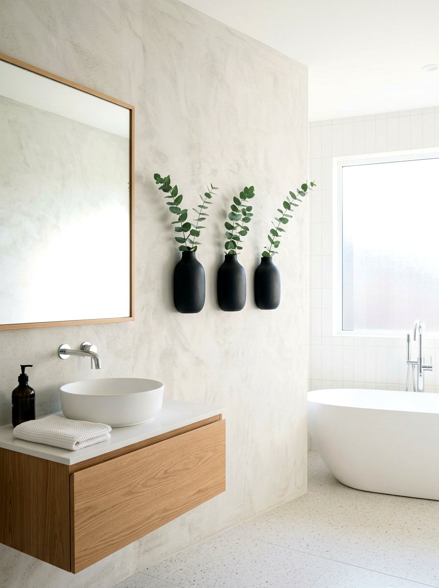 Ceramic wall vase for greenery - 30 indoor plant wall ideas