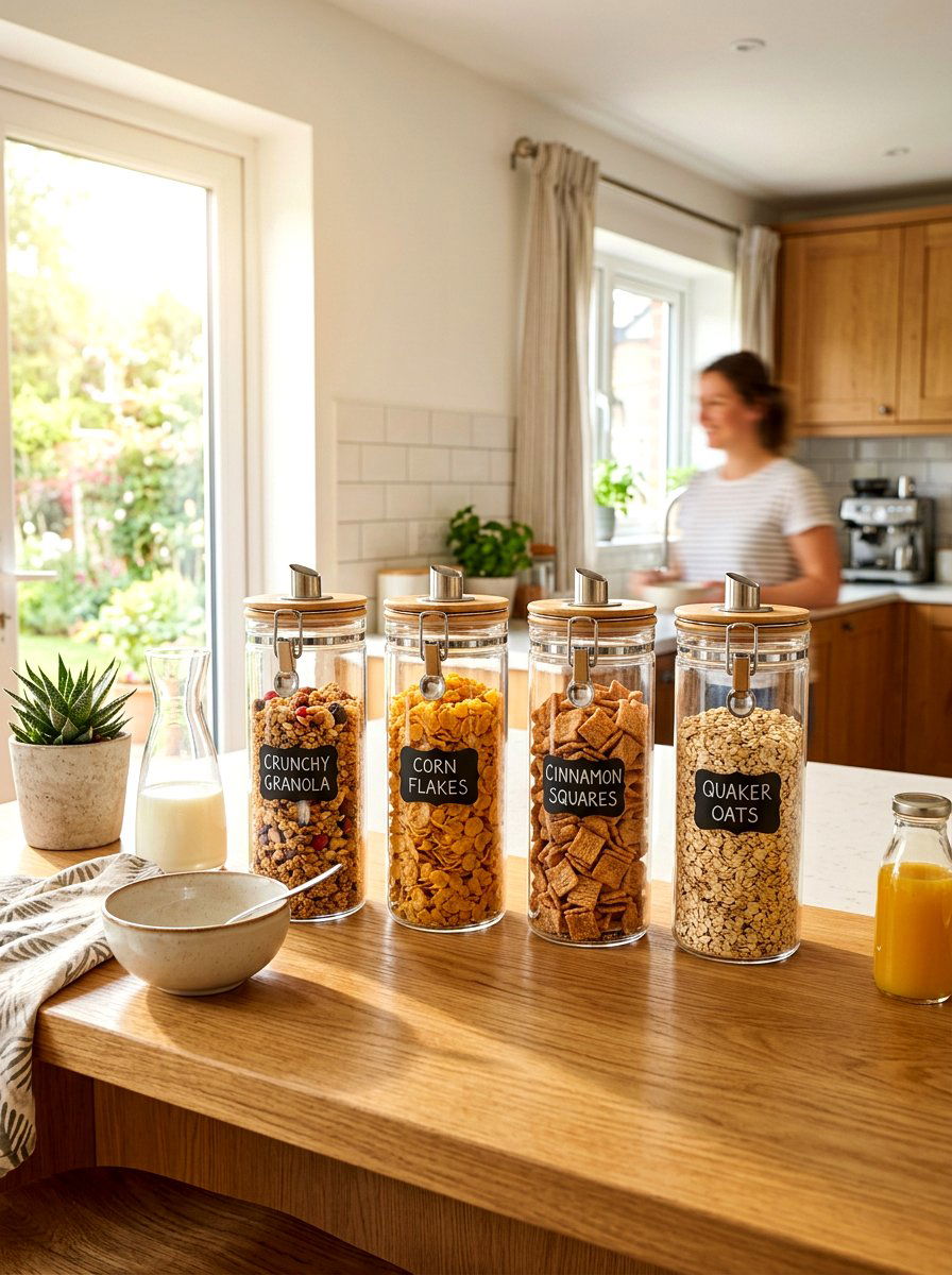 Cereal Glass Container - 30 glass jar pantry ideas
