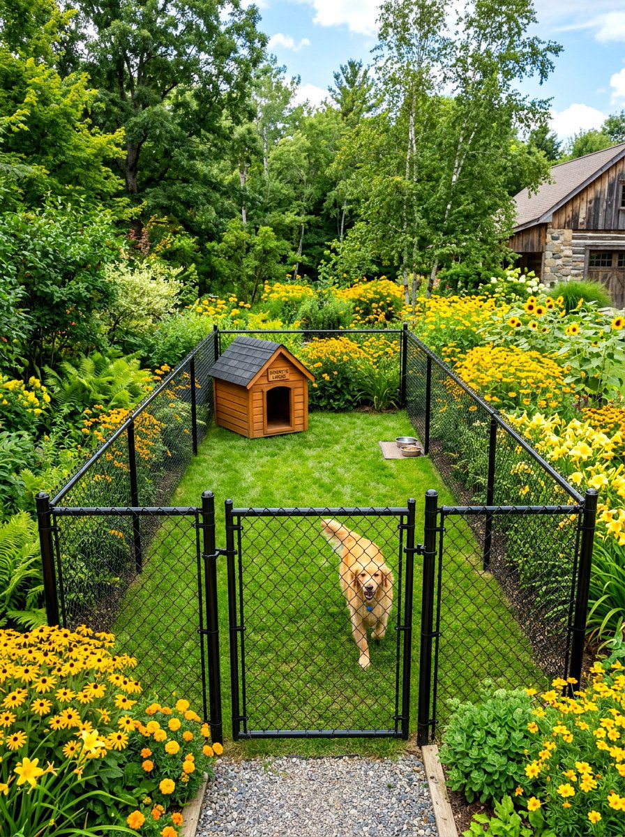 Chain Link Dog Run - 30 backyard dog run ideas