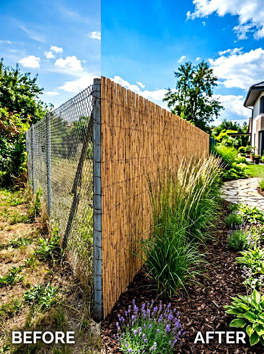 Chain Link Fence Coverup - 30 reed fence ideas