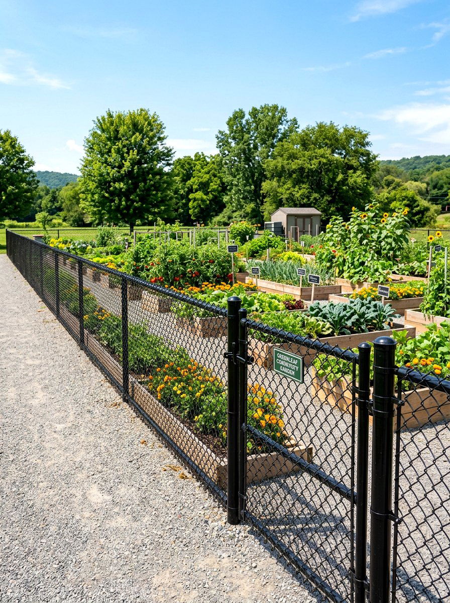 Chain Link Garden Barrier - 30 raised bed fence ideas