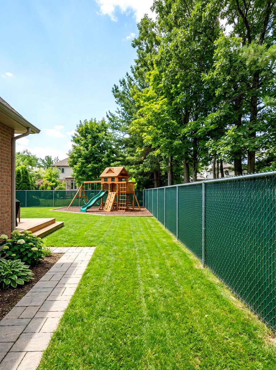 Chain Link With Privacy Slats - 30 fence ideas