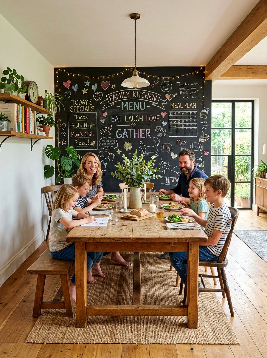 Chalkboard Accent Wall - 30 dining room wall art ideas