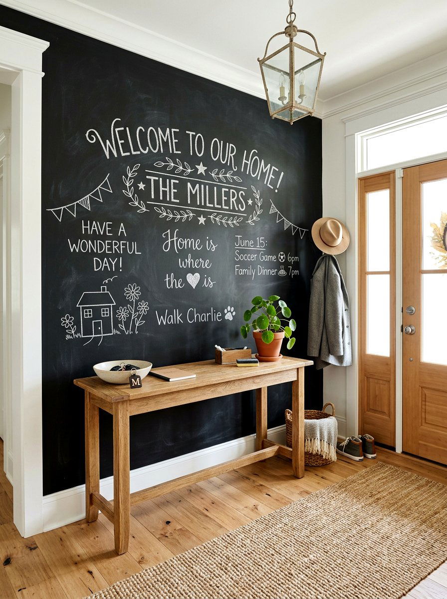Chalkboard Accent Wall - 30 foyer accent wall ideas