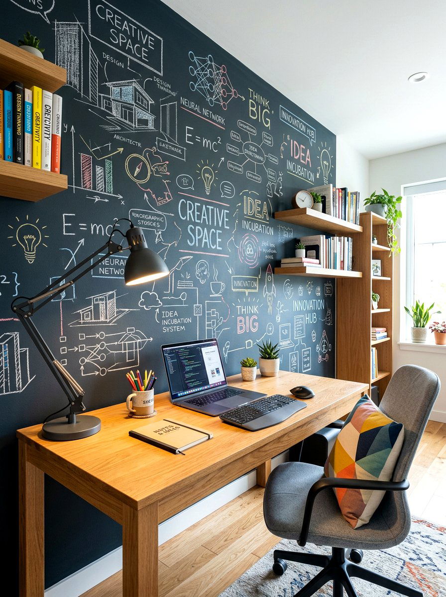 Chalkboard Accent Wall - 30 study wall ideas