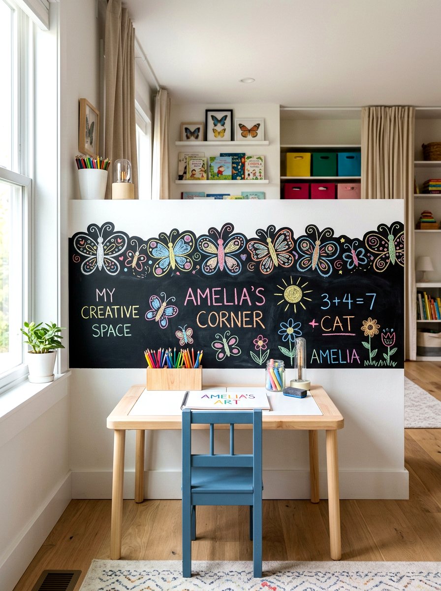 Chalkboard Butterfly Border - 30 butterfly border ideas