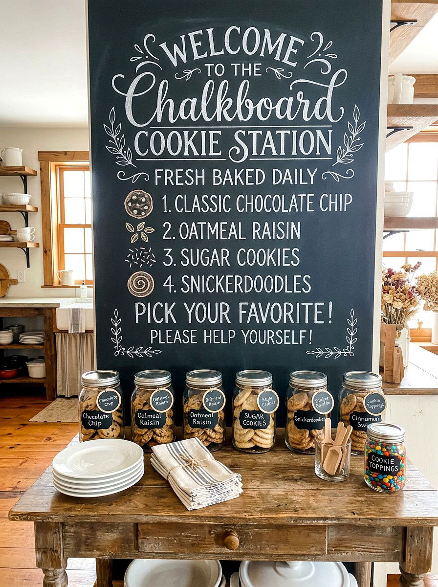 Chalkboard Cookie Station - 30 cookie station ideas