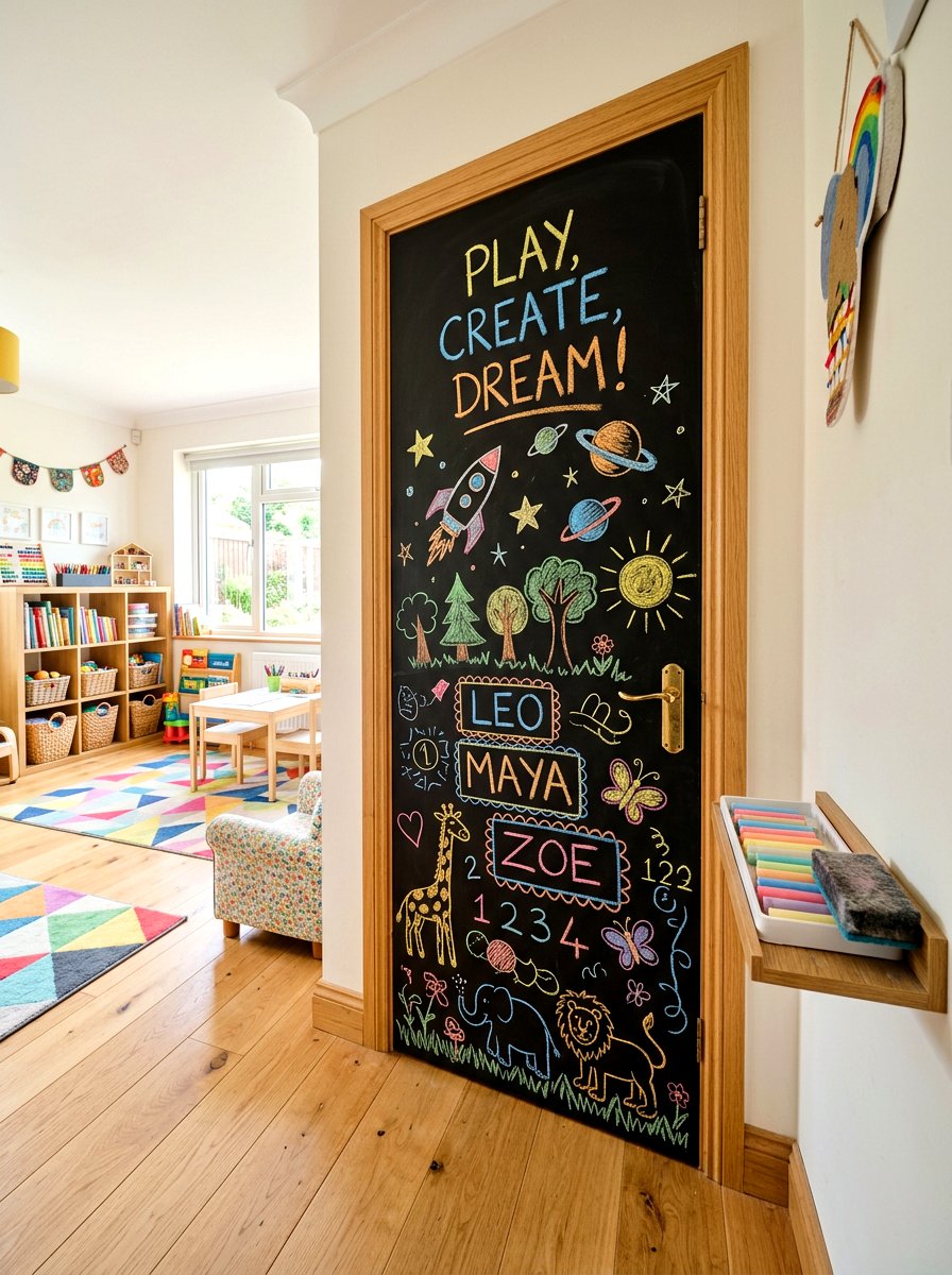 Chalkboard Door - 30 playroom closet ideas