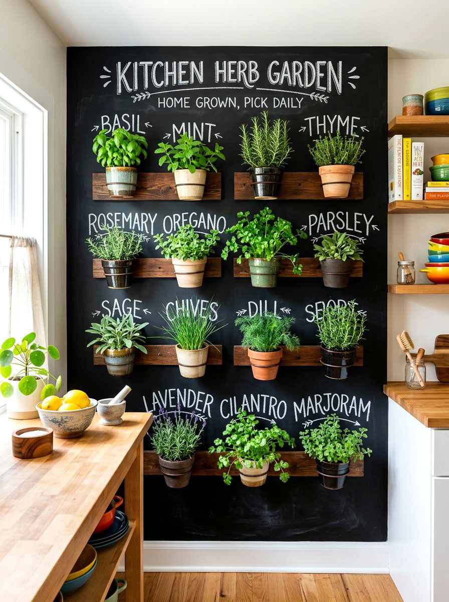 Chalkboard Herb Garden - 30 vertical herb garden ideas