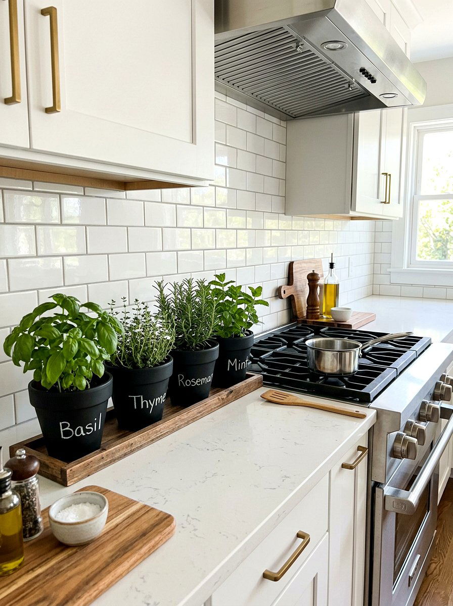 Chalkboard Herb Pots - 30 diy look planter ideas