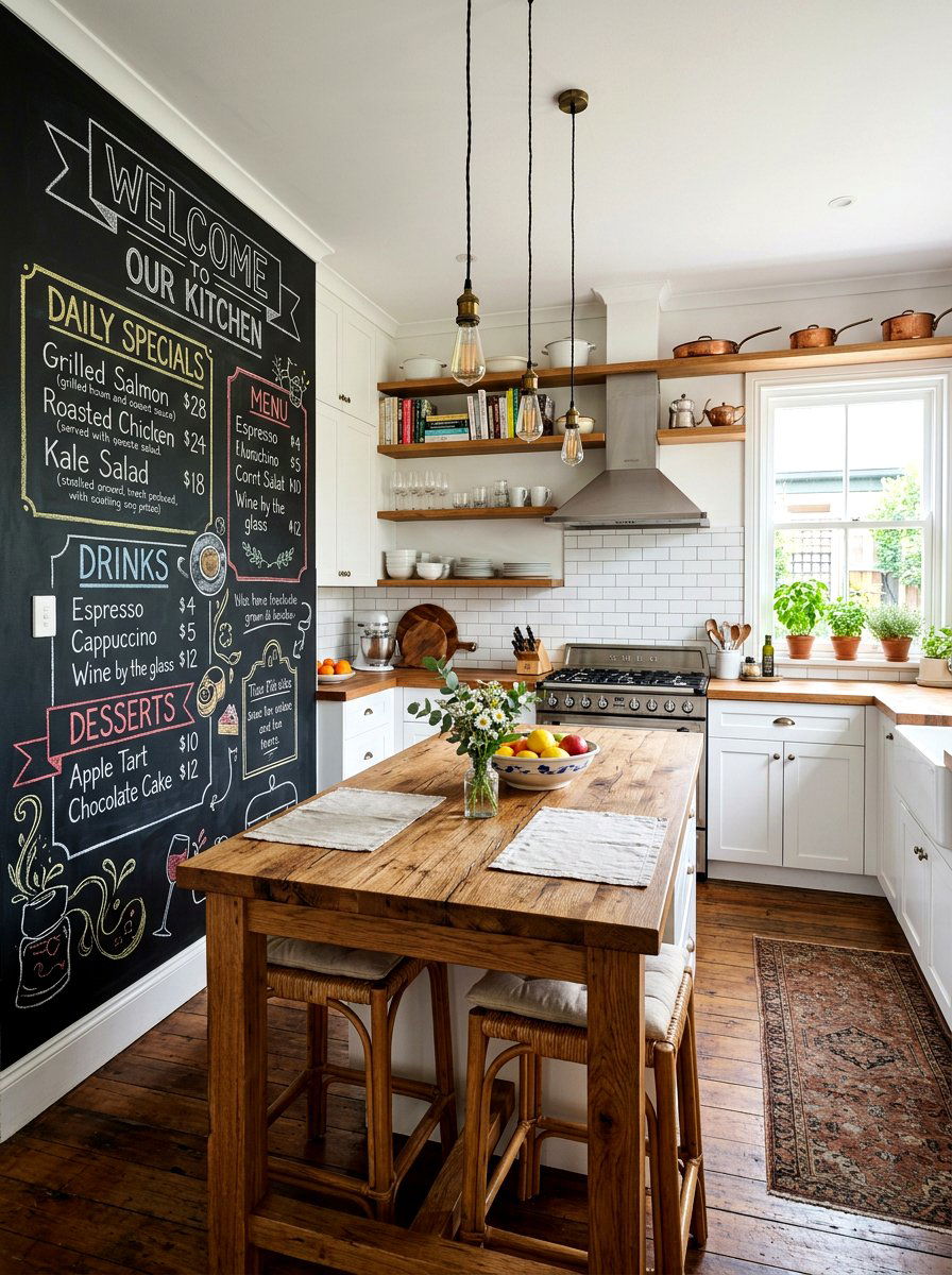 Chalkboard Kitchen Wall Design - 30 accent wall ideas