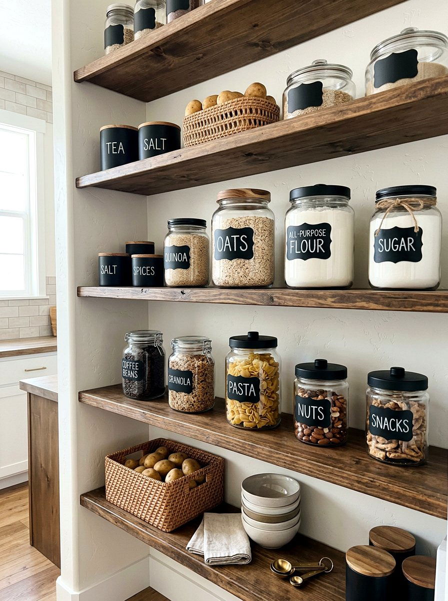 Chalkboard Labels For Containers - 30 pantry organization ideas