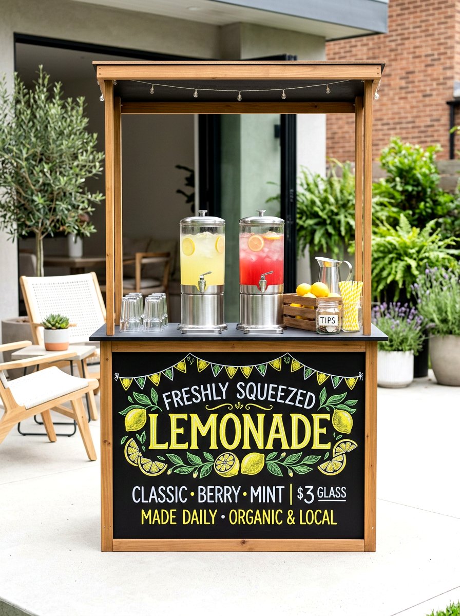 Chalkboard Lemonade Stand - 30 lemonade stand patio ideas
