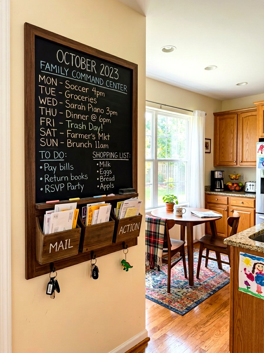 Chalkboard Mail Organizer Station - 30 mail organization ideas