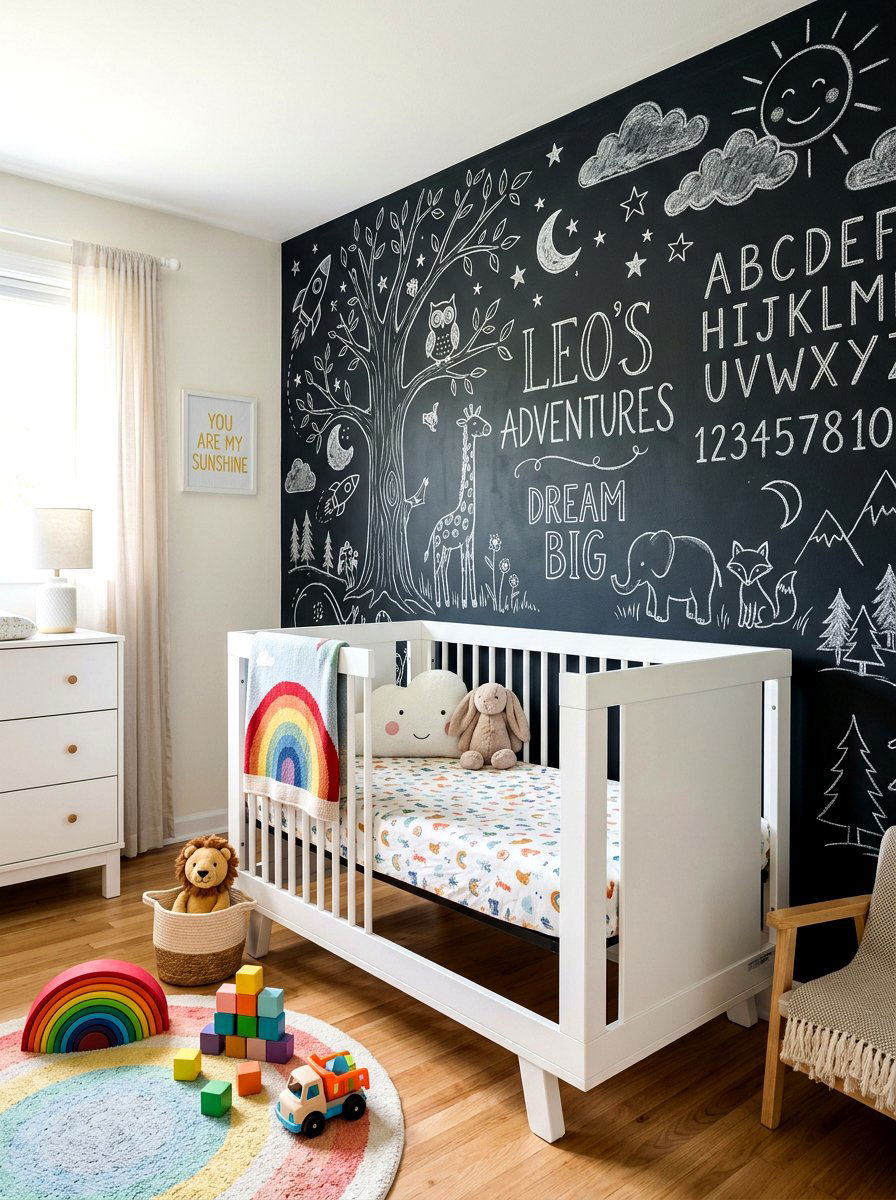 Chalkboard Paint Wall - 30 nursery accent wall ideas
