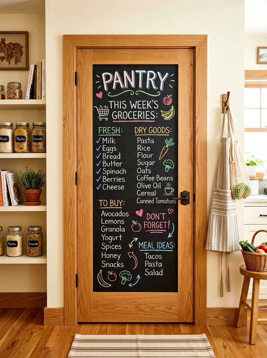 Chalkboard Pantry Door - 30 pantry reset ideas