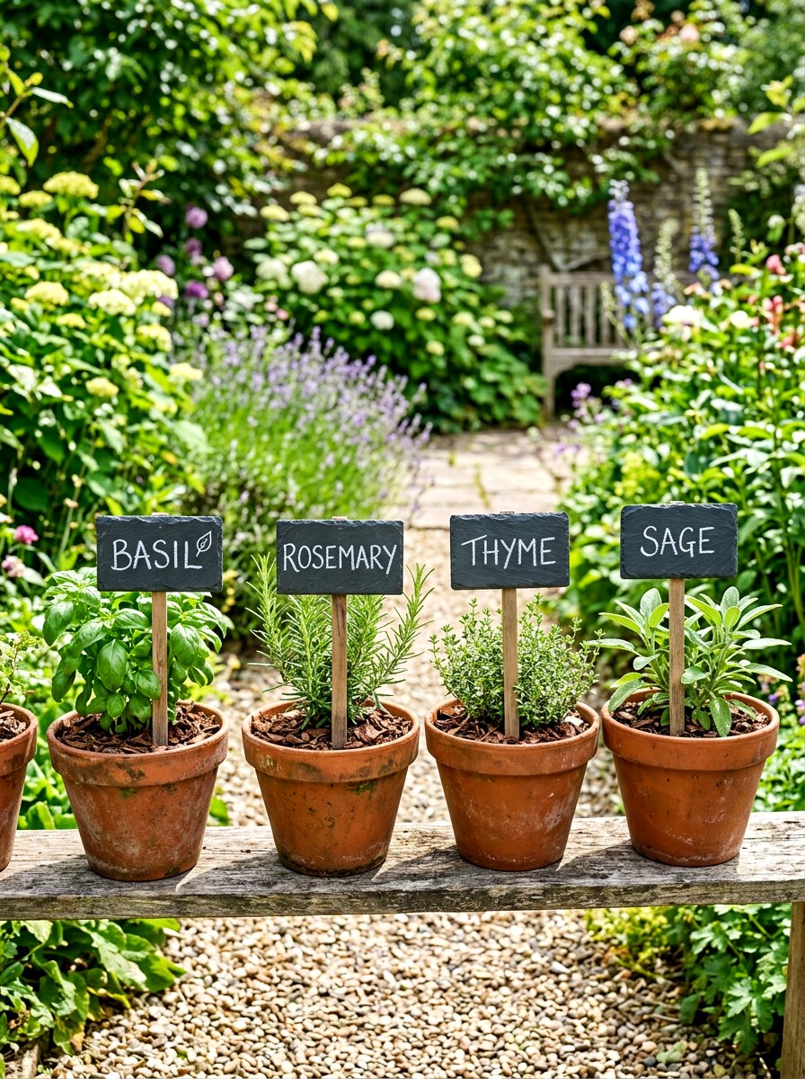 Chalkboard Plant Labels - 30 greenhouse decorative ideas