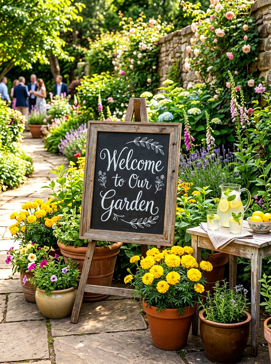 Chalkboard Sign Garden - 30 budget garden ideas