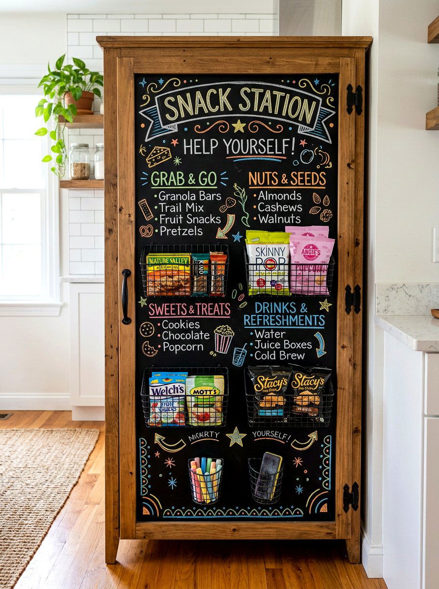 Chalkboard Snack Station - 30 snack station ideas