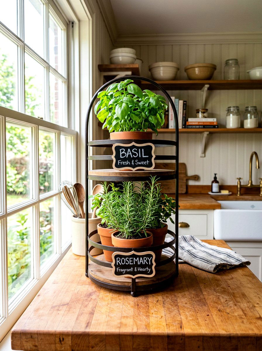 Chalkboard Tiered Herb Planter - 30 tiered planter ideas