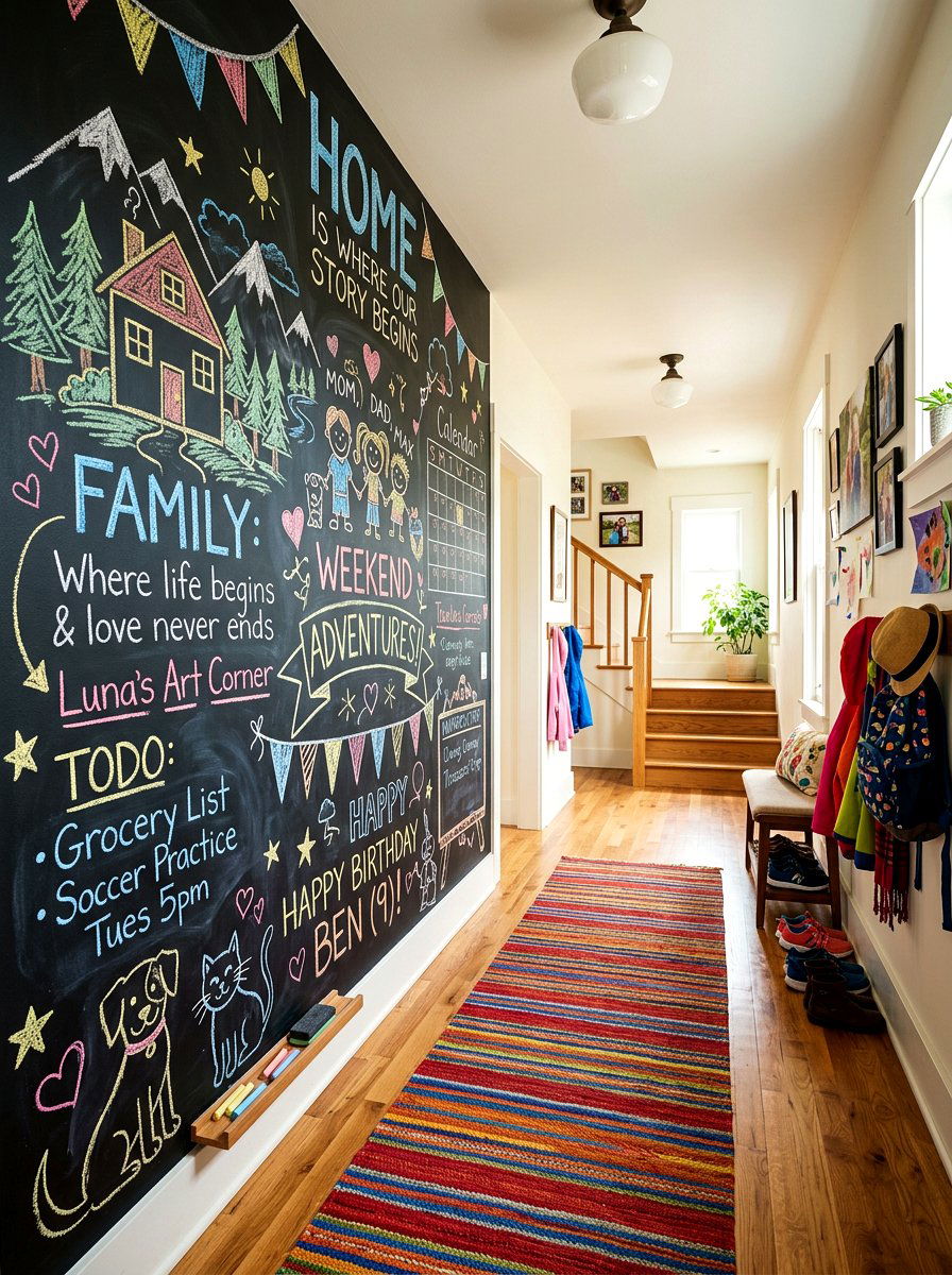 Chalkboard Wall - 30 hallway wall decor ideas