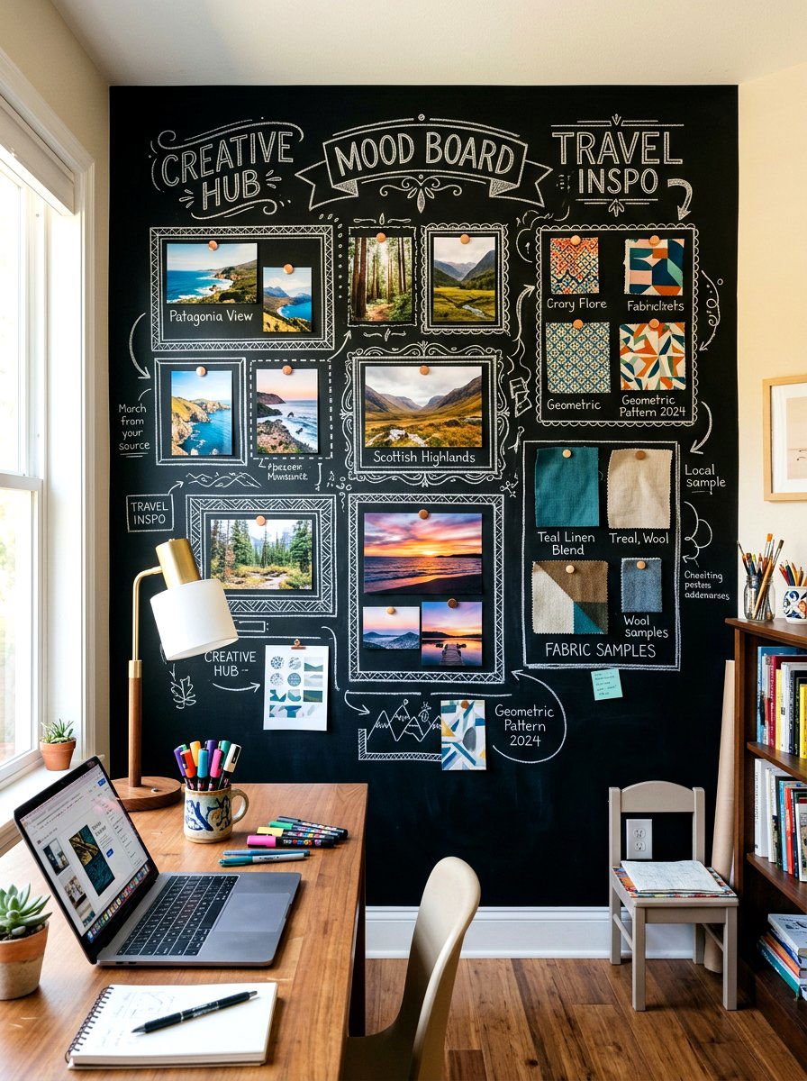 Chalkboard Wall - 30 mood board wall ideas