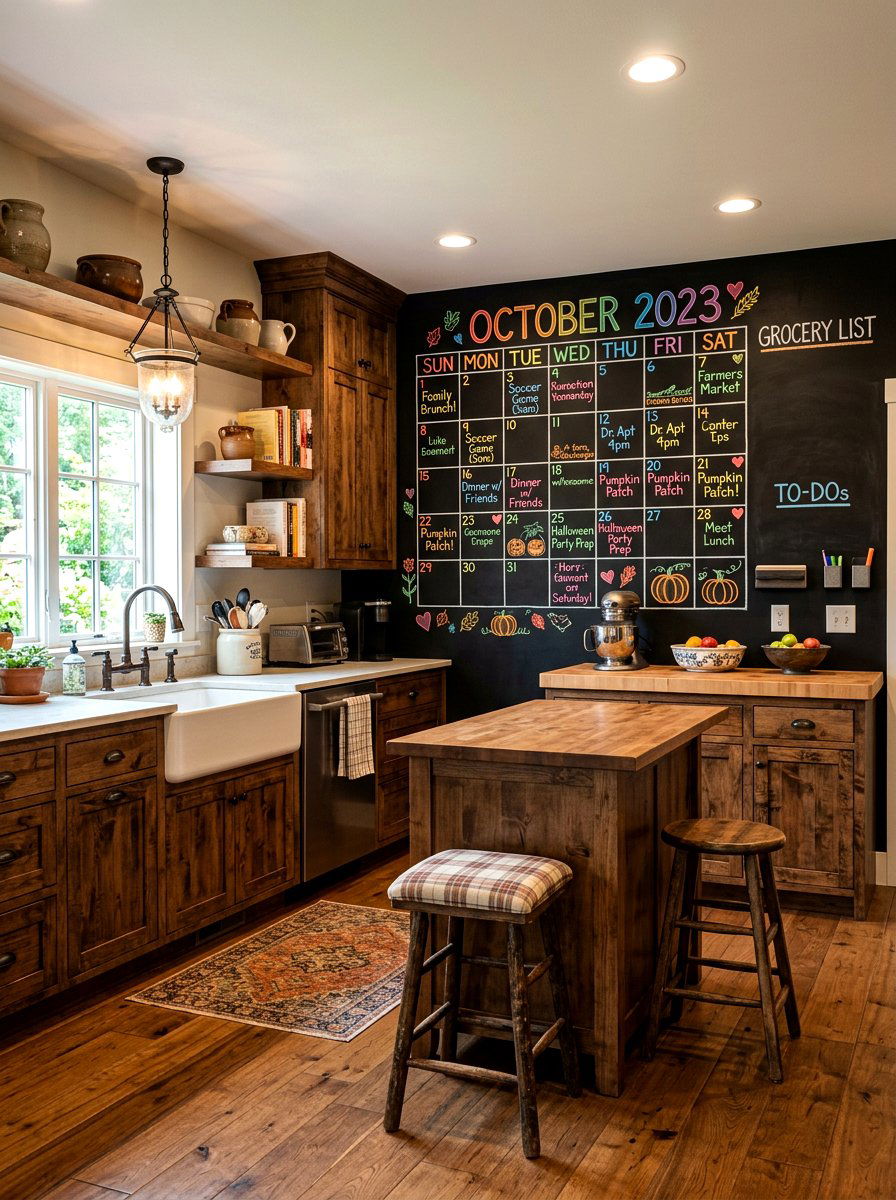 Chalkboard Wall Calendar - 30 family calendar wall ideas