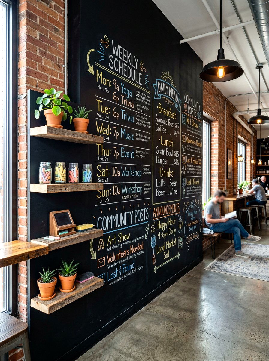 Chalkboard Wall Communication Hub - 30 family command center ideas