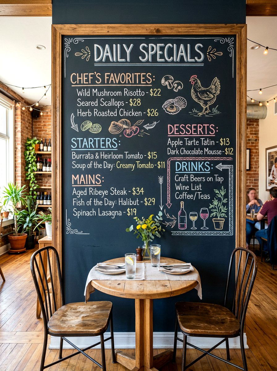 Chalkboard Wall Decor - 30 bistro dining room ideas