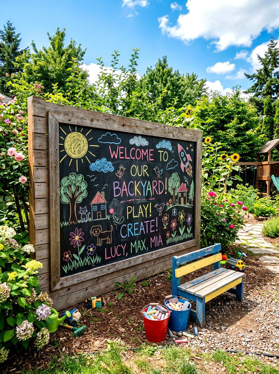 Chalkboard Wall For Kids - 30 budget backyard ideas