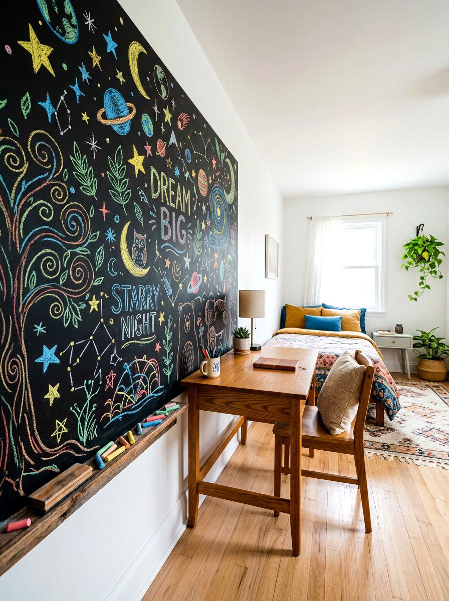 Chalkboard Wall Kids - 30 creative kids room ideas