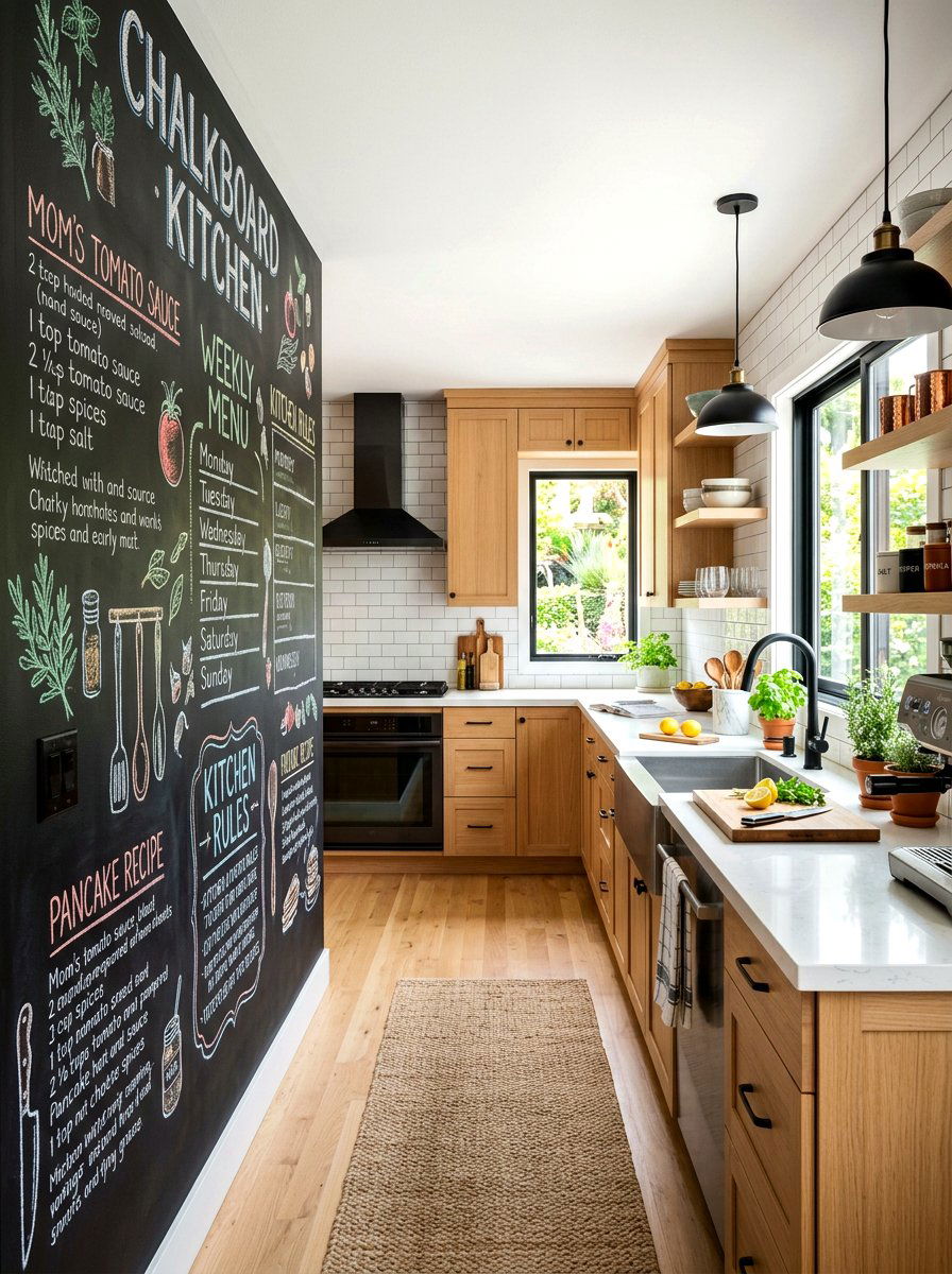 Chalkboard Wall Kitchen - 30 bakery style kitchen ideas