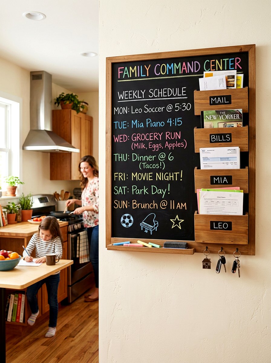Chalkboard Wall Organizer - 30 mail sorting cabinet ideas