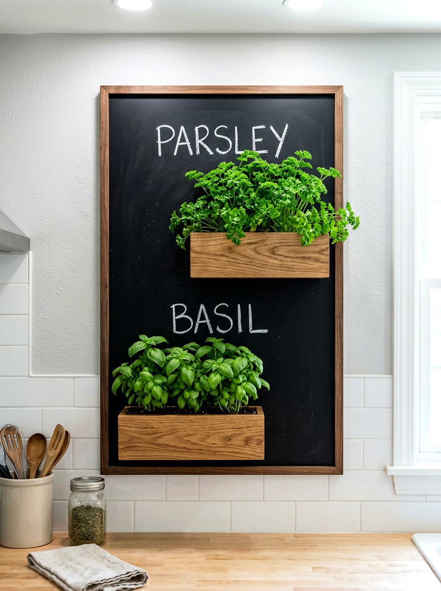 Chalkboard Wall Planter - 30 wall garden planter ideas