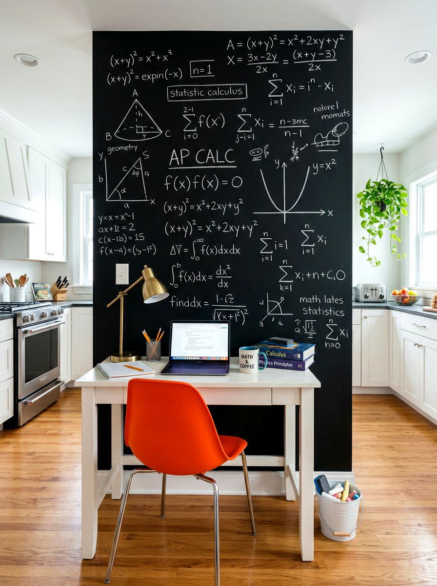 Chalkboard Wall Study Zone - 30 homework station kitchen ideas