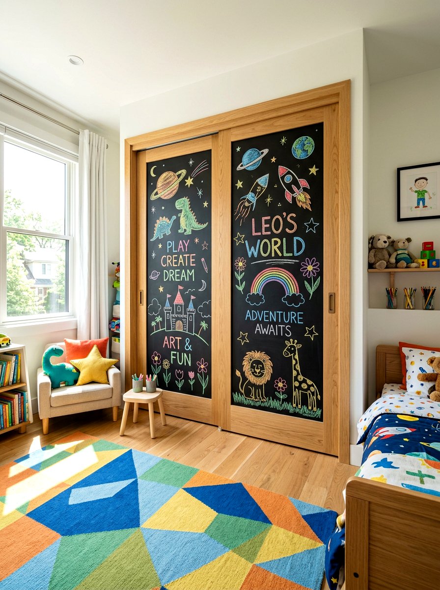 Chalkboard closet doors - 30 bedroom closet door ideas