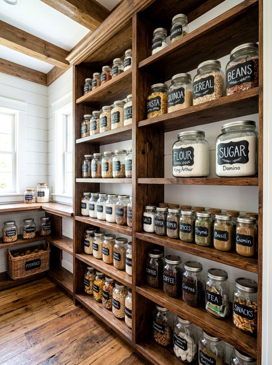 Chalkboard label containers - 30 food container organization ideas