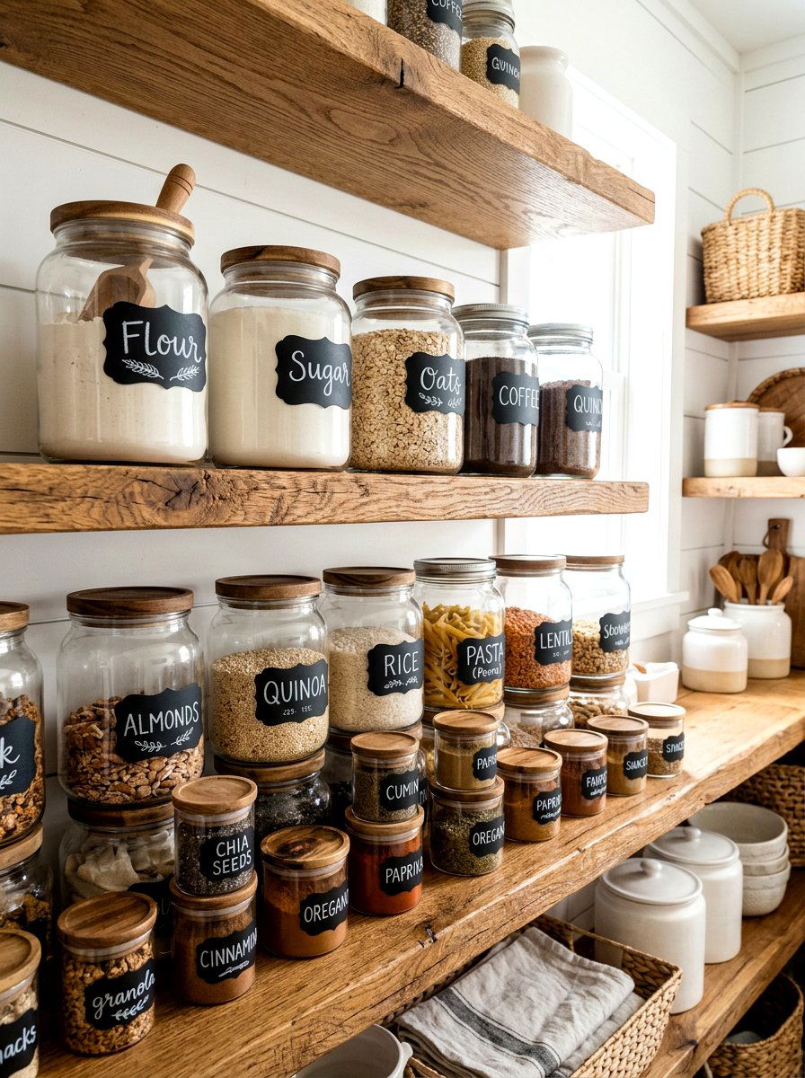 Chalkboard label pantry - 30 pantry snack zone ideas